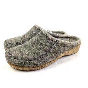 Taos Re Do Wool Clogs 38 Gray Slip On Mules Cork Shock Absorber Mules Womens